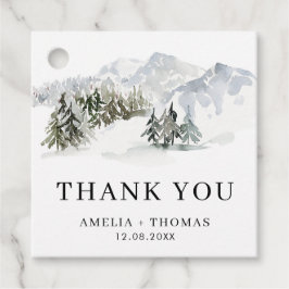 雪の森ウッドランド冬の結婚式ありがとう フェイバータグ