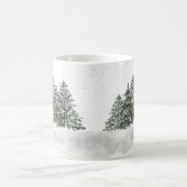 雪の森クリスマスツリーのマグカップ コーヒーマグカップ (中央)