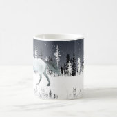雪の森ワイルドホワイトホースナイトスカイ コーヒーマグカップ (中央)