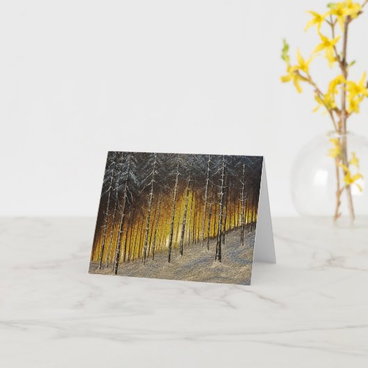 雪の森 カード (黄色い花)