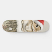雪の森 冬の木立 クリスマス ウサギ 鳥 スケートボード (横)