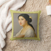 "雪の森" 美術 女性の肖像 クッション (ブランケット)