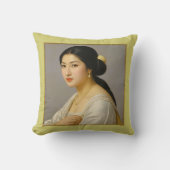 "雪の森" 美術 女性の肖像 クッション (正面)