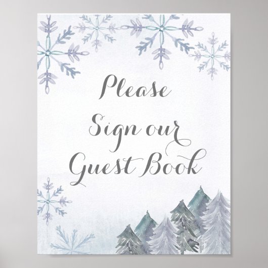 雪の森Please署名Our Guest Book ポスター (正面)