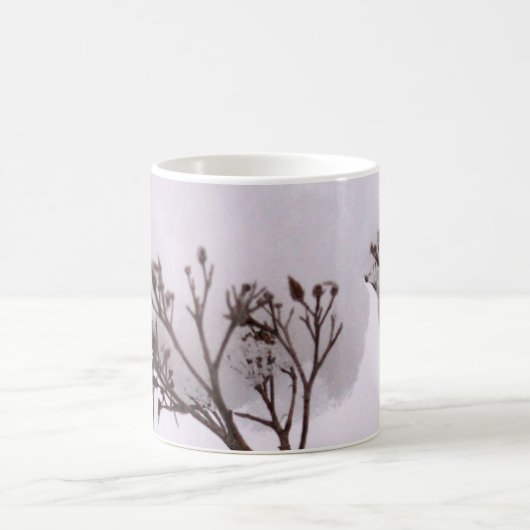 雪の植物ホワイトマクラシックグ コーヒーマグカップ (中央)