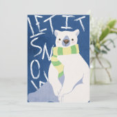 雪の極地にクリスマスカードを持たせる シーズンカード (スタンド正面)