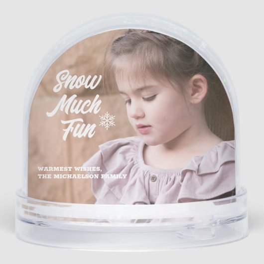 雪の楽しい子供の写真クリスマス (裏面)