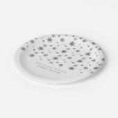 雪の模様スキー冬の結婚式 ペーパープレート (アングル)