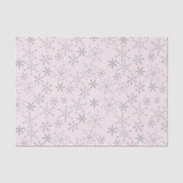 雪の模様ピンクとシルバーウィンターホリデー 薄葉紙