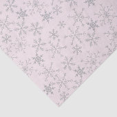 雪の模様ピンクとシルバーウィンターホリデー 薄葉紙 (詳細)