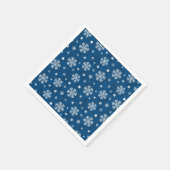 雪の模様（青） スタンダードカクテルナプキン (角)