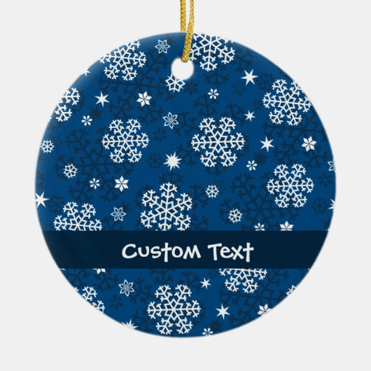 雪の模様（青） セラミックオーナメント (正面)