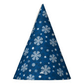 雪の模様（青） パーティーハット (左)