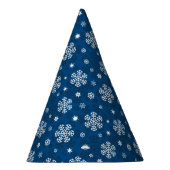 雪の模様（青） パーティーハット (右)