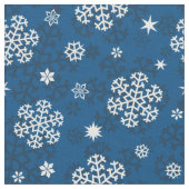 雪の模様（青） ファブリック (クローズアップ)