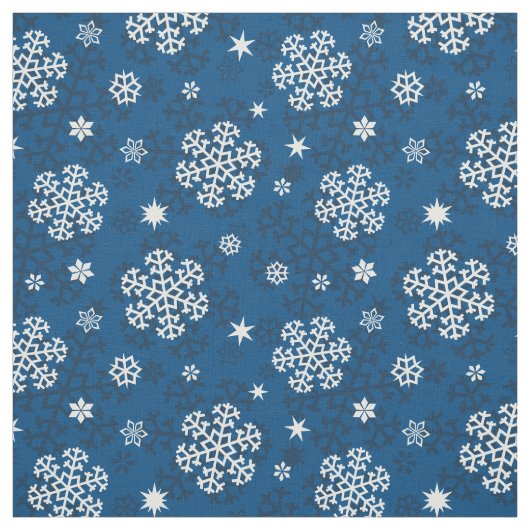 雪の模様（青） ファブリック (見本)