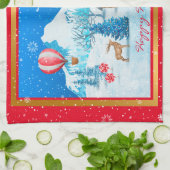 雪の横カスタマイズ面 キッチンタオル (折り畳み)