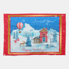 雪の横カスタマイズ面 キッチンタオル