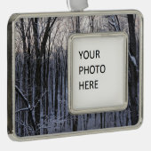 雪の樹林 シルバープレートフレームオーナメント (右)