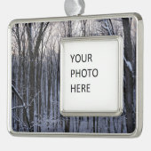 雪の樹林 シルバープレートフレームオーナメント (左)