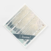 雪の樺の木ツリーズクリスマスティール(緑がかった色)ID1003 (コーナー)