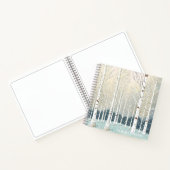 雪の樺の木ツリーズクリスマスティール（緑がかった色）ID1003 ノートブック (内部)