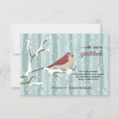 雪の死別のサンキューカードの鳥 サンキューカード (正面)