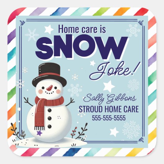 雪の気に冗談ヘルスケア短期マーケティング スクエアシール (正面)