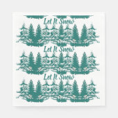 雪の水の色を冬のクリスマスウッドランド スタンダードランチョンナプキン (正面)