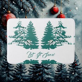 雪の水の色を冬のクリスマスウッドランド バスマット