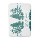 雪の水の色を冬のクリスマスウッドランド バスマット (正面縦)