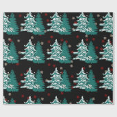 雪の水の色を冬のクリスマスウッドランド ラッピングペーパー (フラット)