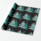 雪の水の色を冬のクリスマスウッドランド ラッピングペーパー (アンロールド)