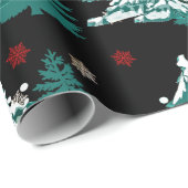 雪の水の色を冬のクリスマスウッドランド ラッピングペーパー (ロールコーナー)