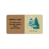 雪の水の色を冬のクリスマスウッドランド ラベル (正面)