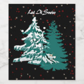 雪の水の色を冬のクリスマスウッドランド ワインラベル (シングルラベル)