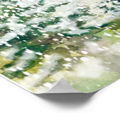 雪の水彩ポスターで覆われた松の森 ポスター (角)