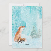 雪の水彩松の木の冬の動物 シーズンカード (裏面)