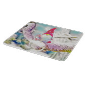 雪の水色の格言絵画 カッティングボード (角)