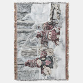雪の水色の格言絵画 スローブランケット (正面縦)