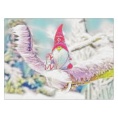 雪の水色の格言絵画 テーブルクロス (正面(横))