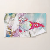 雪の水色の格言絵画 バスタオルセット (ハンドタオル)