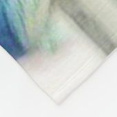 雪の水色の格言絵画 フリースブランケット (角)