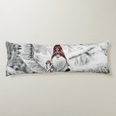 雪の水色の格言絵画 ボディピロー (裏面)