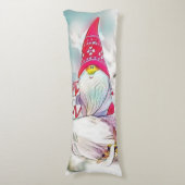 雪の水色の格言絵画 ボディピロー (正面縦)