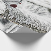 雪の水色の格言絵画 ラッピングペーパー (角)