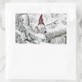 雪の水色の格言絵画 長方形シール (バッグ)