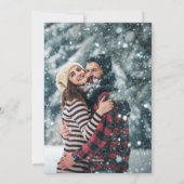 雪の水色の森の中を駆け抜けストライプる シーズンカード (裏面)