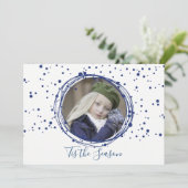 雪の泡クリスマスリースの写真カード シーズンカード (スタンド正面)