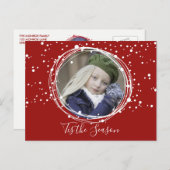 雪の泡クリスマスリース写真はがき シーズンポストカード (正面/裏面)